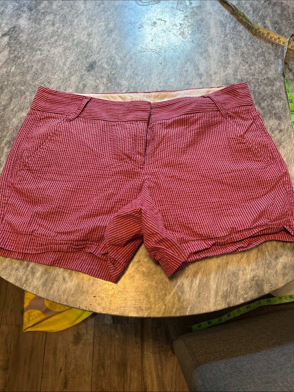 J. CrewPink and Mauve Striped Women’s Seersucker Shorts